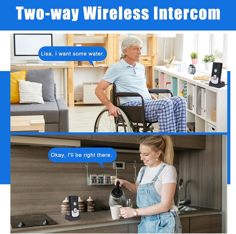 VINGVO Intercom System for Home, 2 Way Voice Intercom Wireless, Home Intercom System Super Long Range Intercomunicador Intercom Doorbell System Unit for Home Hospital Office - Image 5